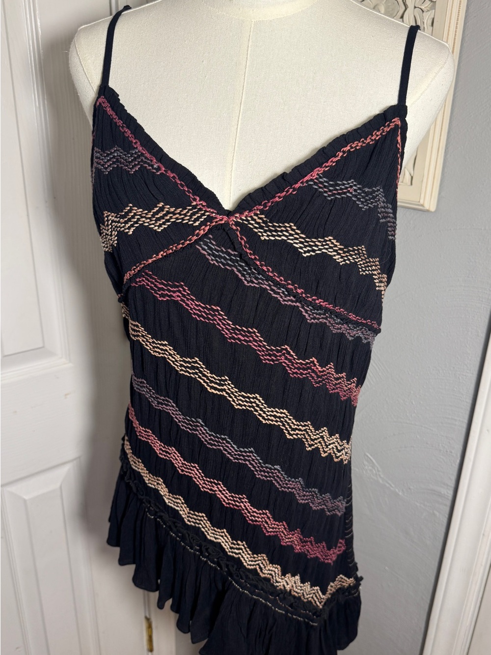 NWT Free People Over the Rainbow Tunic Dress XL Boho Embroidered Mini - Picture 3 of 17